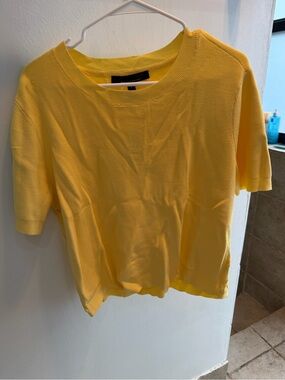 White House Black Market Golden Yellow Knit Short Sleeve Top